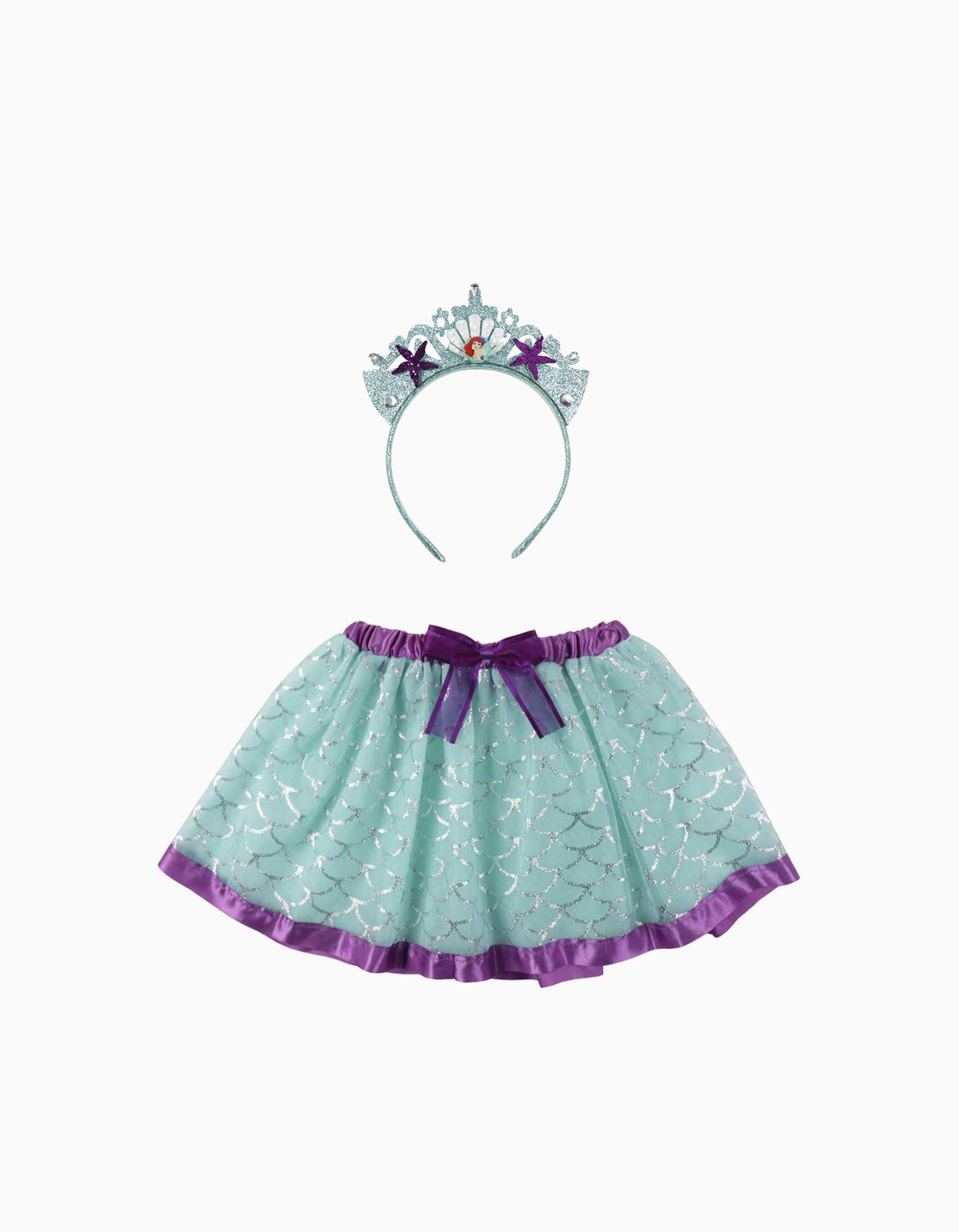 Tutu and Alice band set Disney Ariel for children, green/purple
