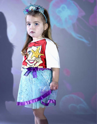 Tutu and Alice band set Disney Ariel for children, green/purple