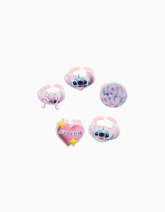 Rings and beads kit Disney Stitch for children, blue/pink
