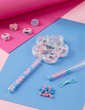 Rings and beads kit Disney Stitch for children, blue/pink