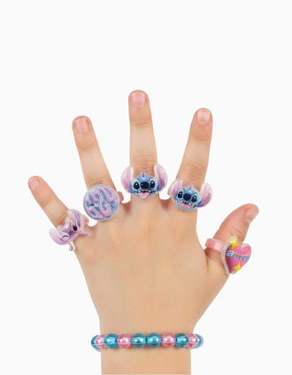 Rings and beads kit Disney Stitch for children, blue/pink