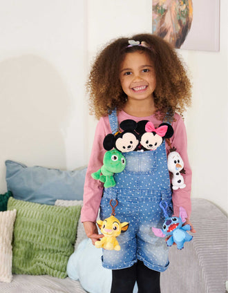 Porta-chaves de peluche Disney Cutie Clipz para criança, sortido