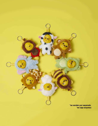 Porta-chaves de peluche Disney Yuyus Winnie the Pooh para criança, sortido