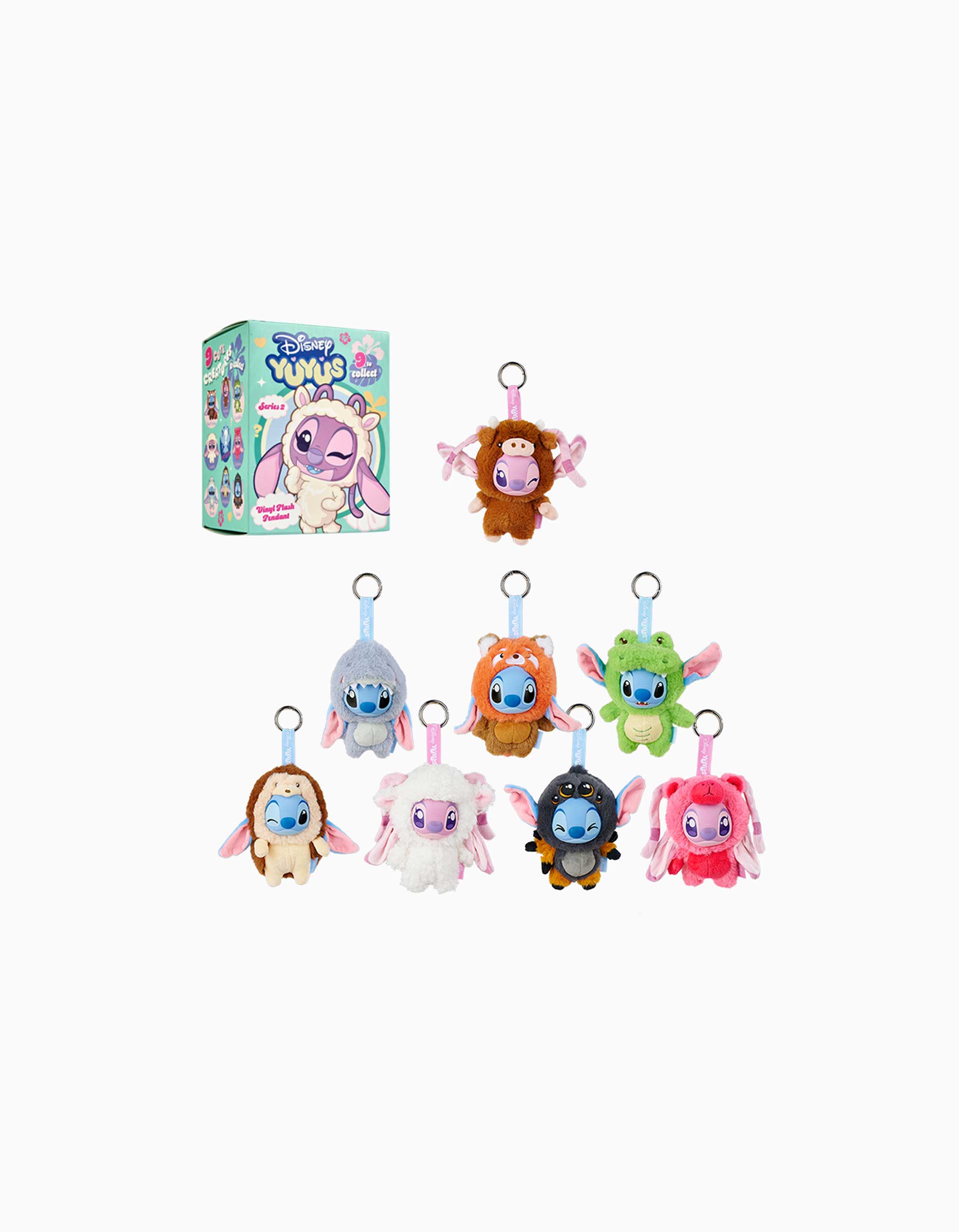 Plush keyrings Disney Yuyus Stitch & Angel for children, assorted