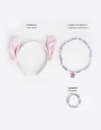 Set of accessories 3 pieces Disney Angel for children, pink