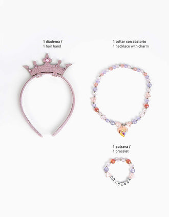 Set of accessories 3 pieces Disney Princess for children, pink