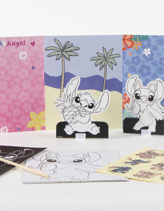 Colouring activity set Disney Stitch for children, blue/pink