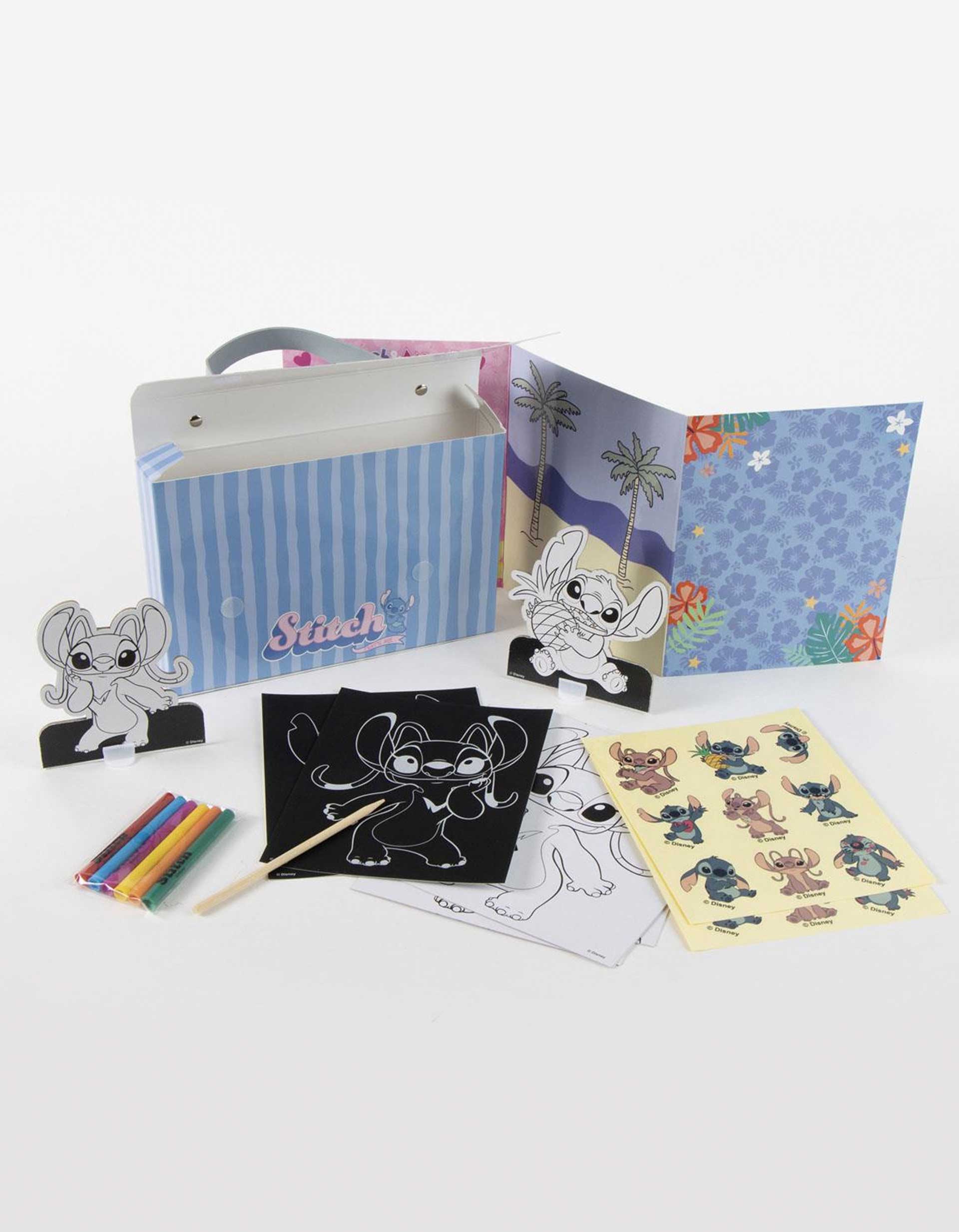 Colouring activity set Disney Stitch for children, blue/pink