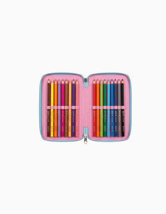 Triple pencil case 43 pieces Disney Minnie for children, pink