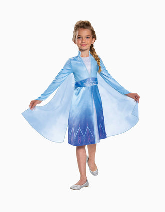 Disfarce Disney Frozen Elsa com capa de tule para menina, azul