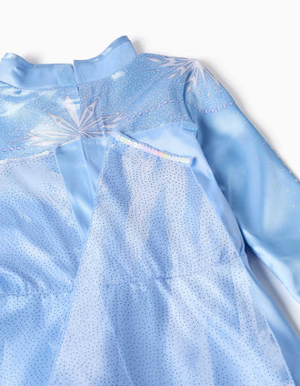 Disfarce Disney Frozen Elsa com capa de tule para menina, azul