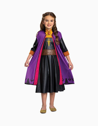 Disfarce Disney Frozen Anna com capa para menina, multicolor