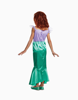 Disfarce Disney Ariel com detalhes em tule para menina, roxo/verde