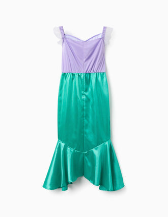 Disfarce Disney Ariel com detalhes em tule para menina, roxo/verde
