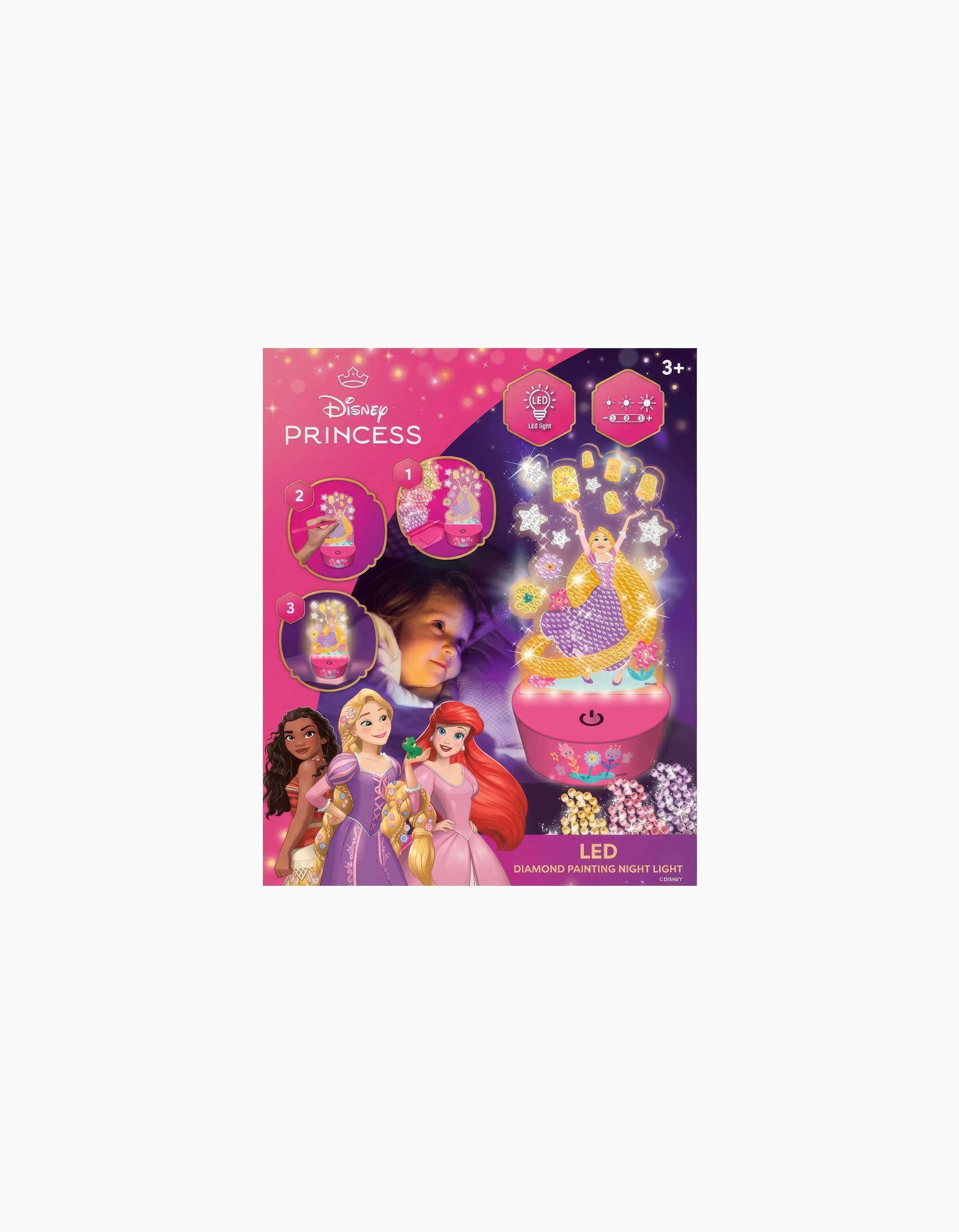 Kit Luz de Presença LED com Diamond Painting Disney Princess
