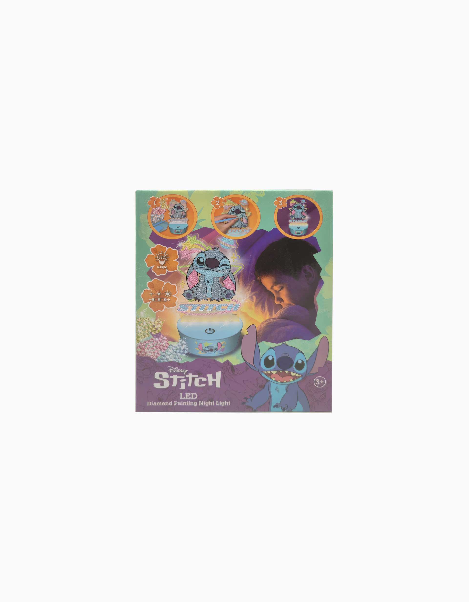 Kit Luz de Presença LED com Diamond Painting Disney Stitch