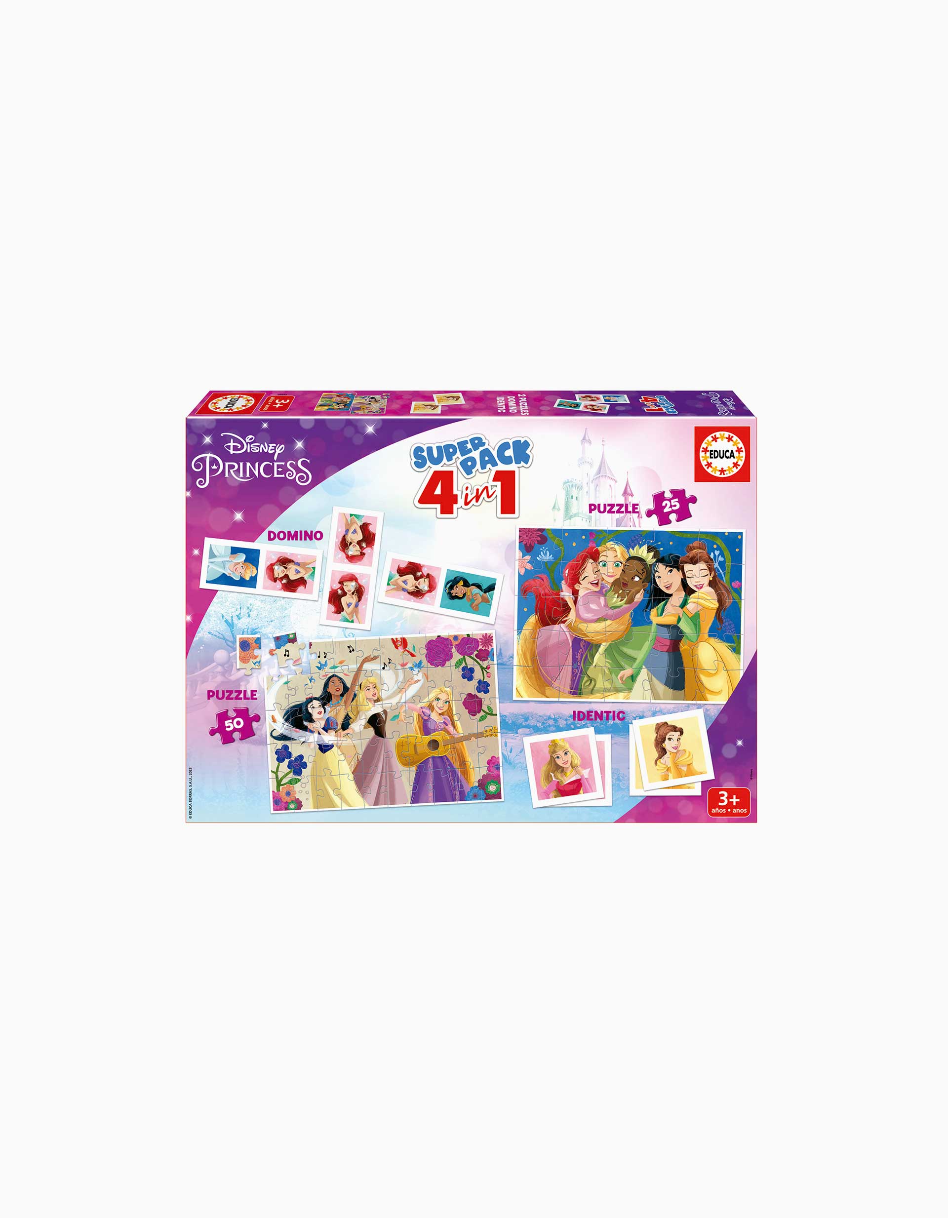 Jogo de Tabuleiro Superpack 4-em-1 Disney Princess