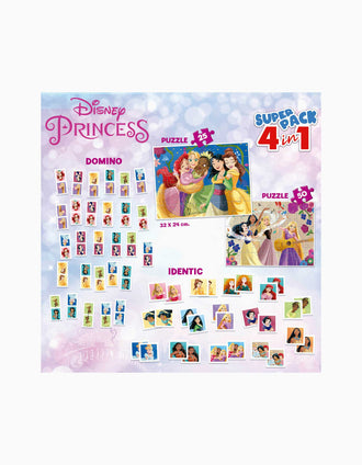 Jogo de Tabuleiro Superpack 4-em-1 Disney Princess
