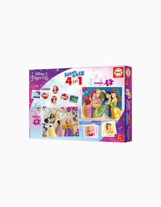 Jogo de Tabuleiro Superpack 4-em-1 Disney Princess