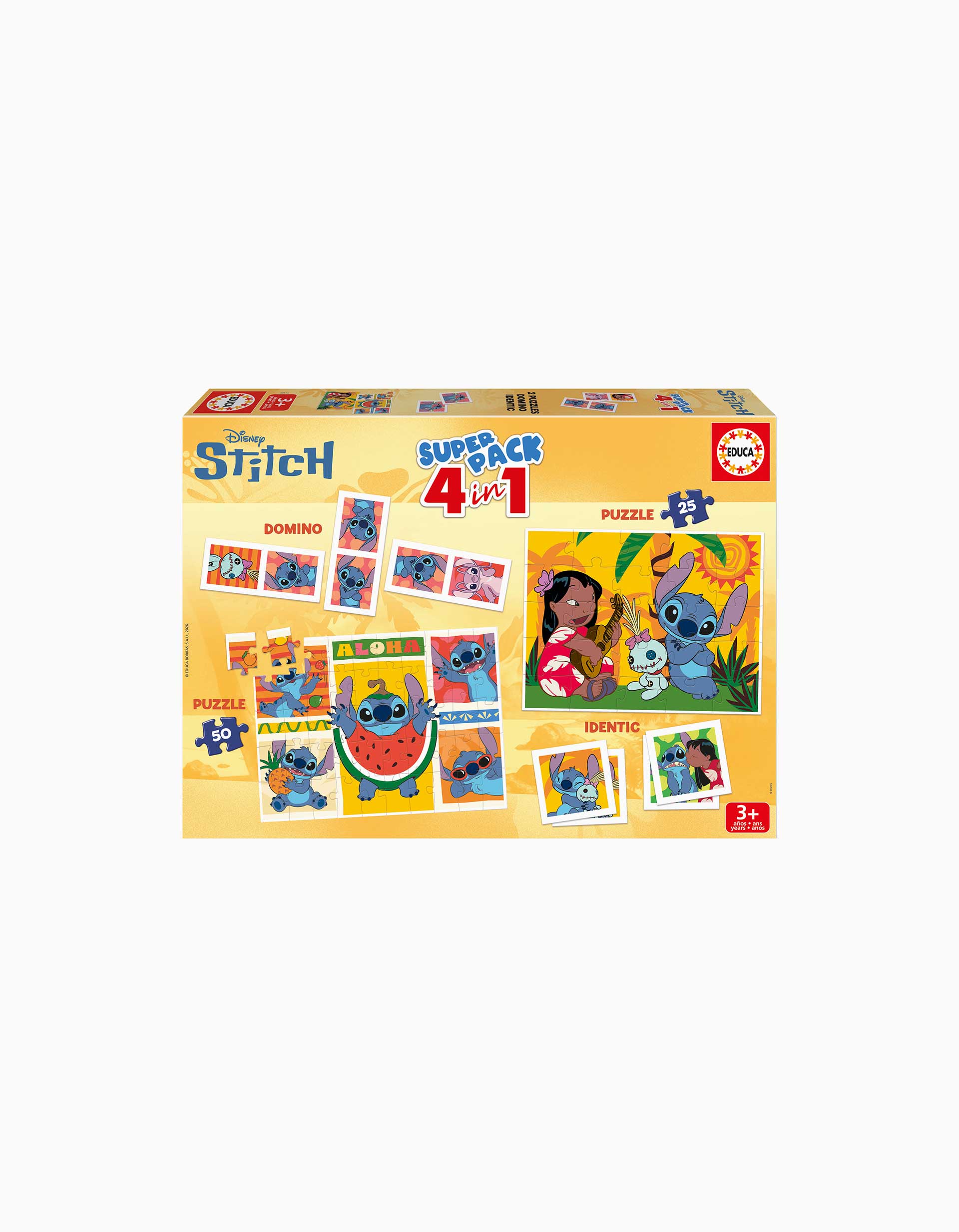 Jogo de Tabuleiro Superpack 4-em-1 Disney Stitch