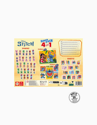 Jogo de Tabuleiro Superpack 4-em-1 Disney Stitch
