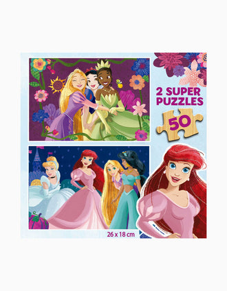Conjunto de 2 Puzzles de 50 Pcs Princesas Disney