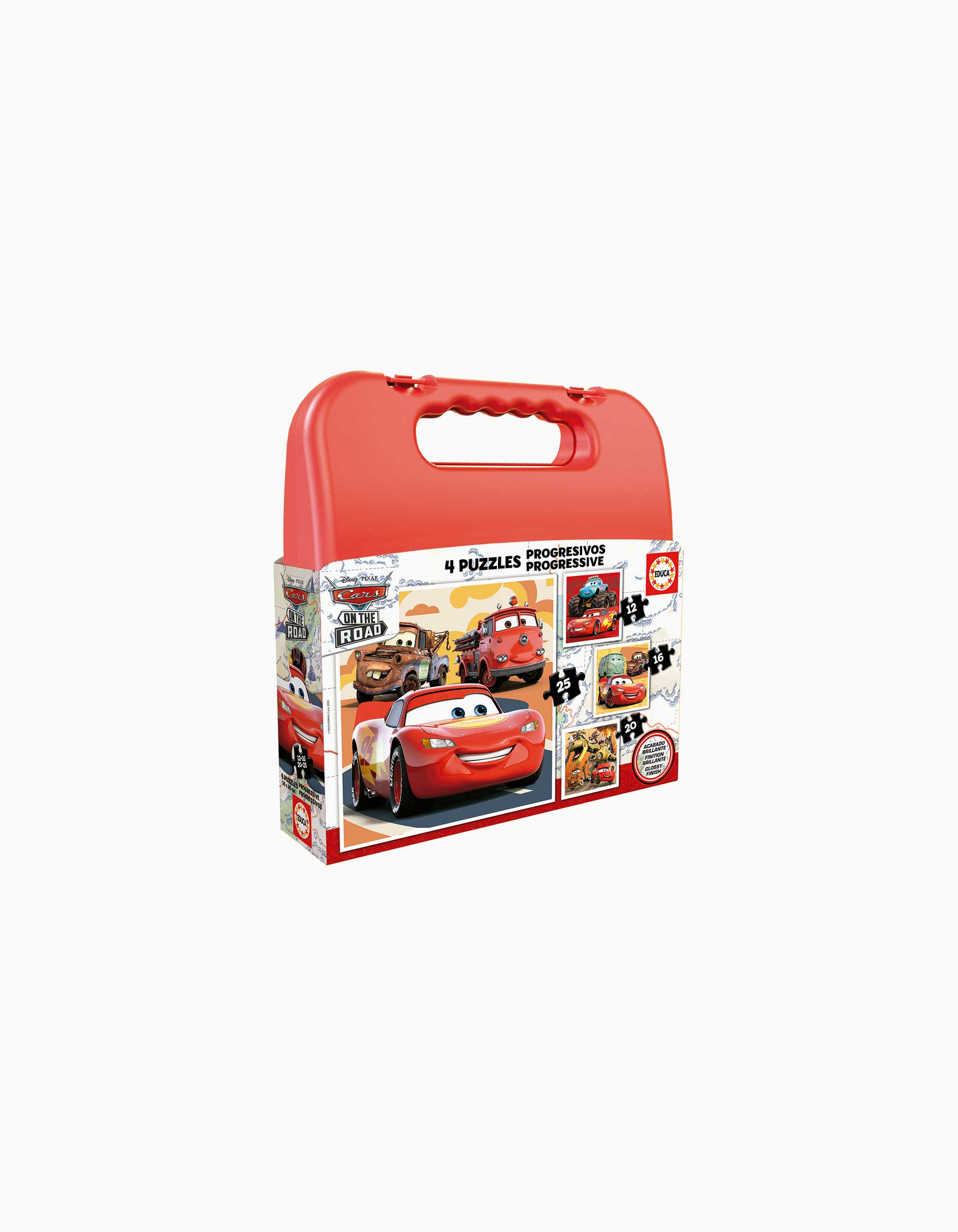 Mala com 4 Puzzles Progressivos Disney Pixar Cars