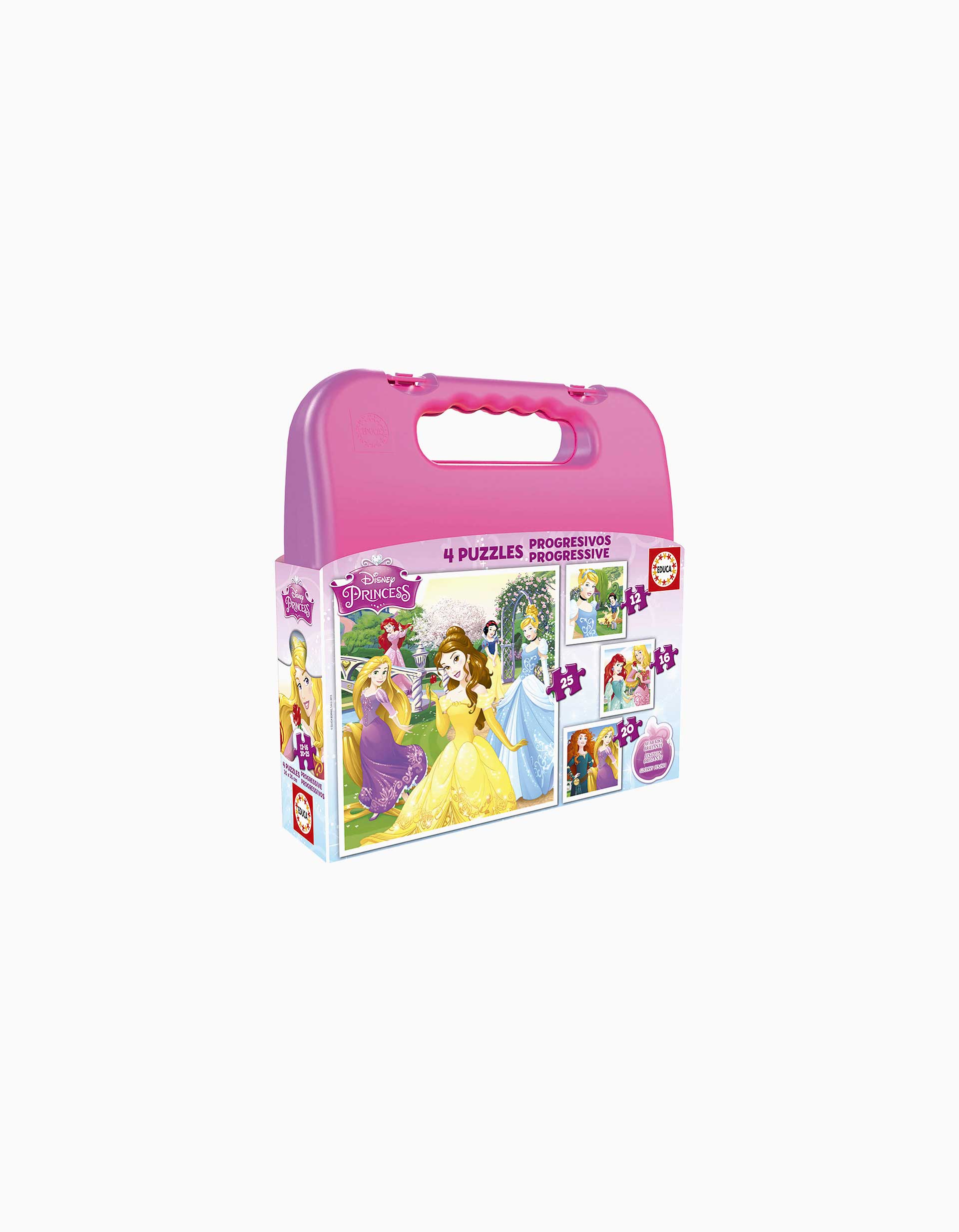 Mala com 4 Puzzles Progressivos Princesas Disney