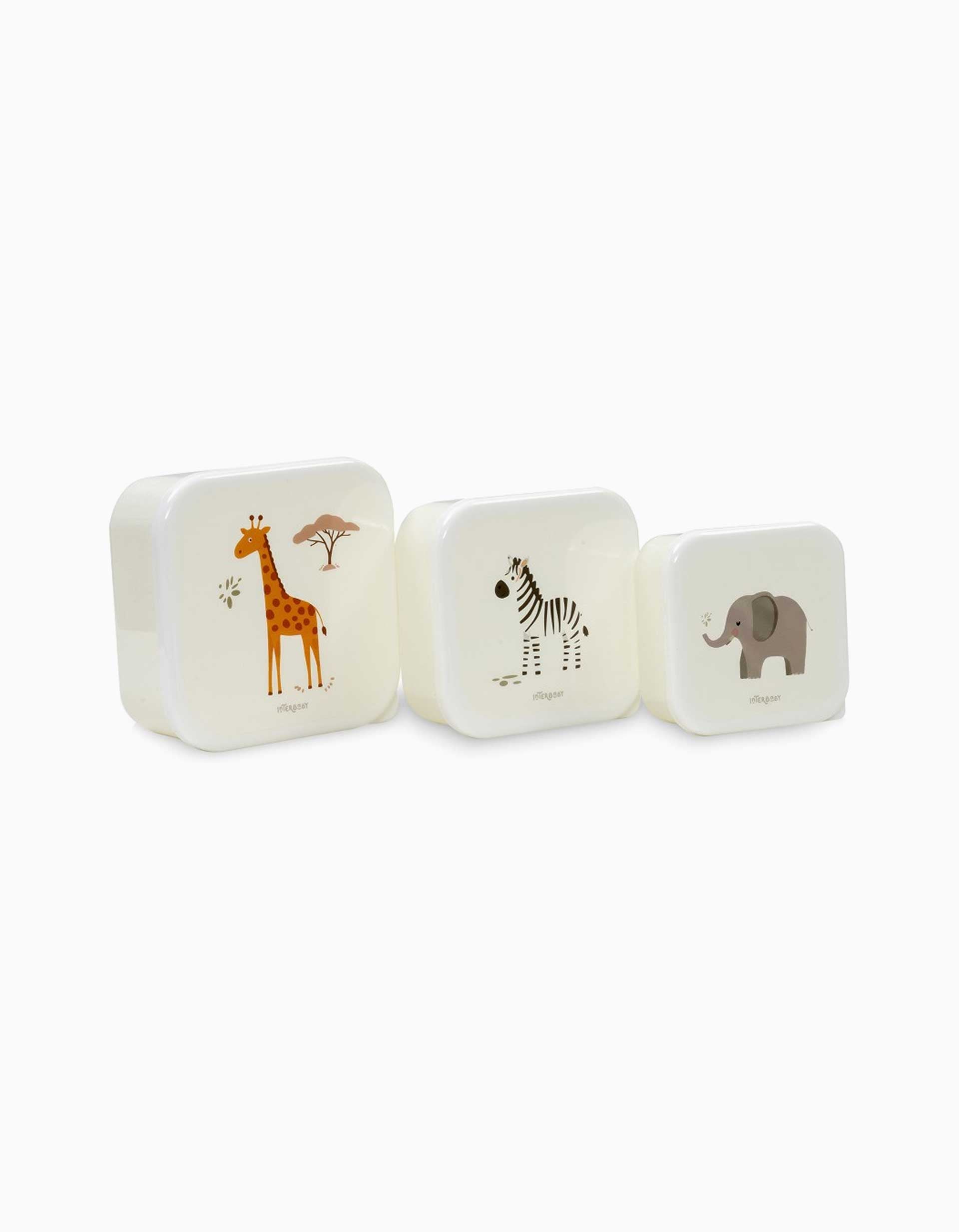 Pack de 3 Fiambreras Savanna Interbaby, Beige