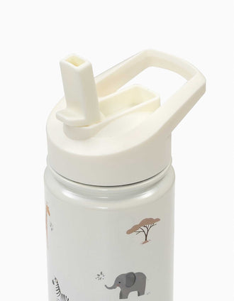 Botella Termo con Pajita Savanna Interbaby 550 ml, 36M+