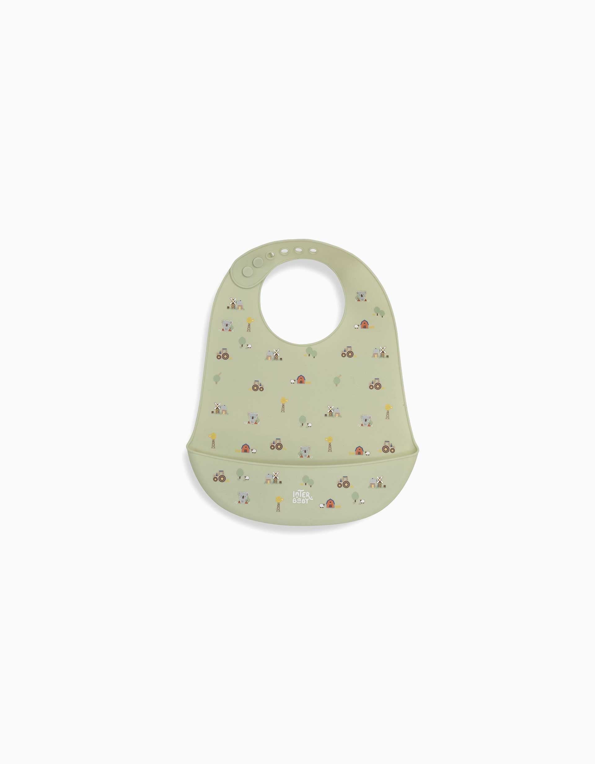 Babete de Silicone Koala Interbaby, Verde