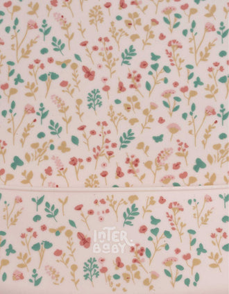 Babete de Silicone Flowers Interbaby, Rosa