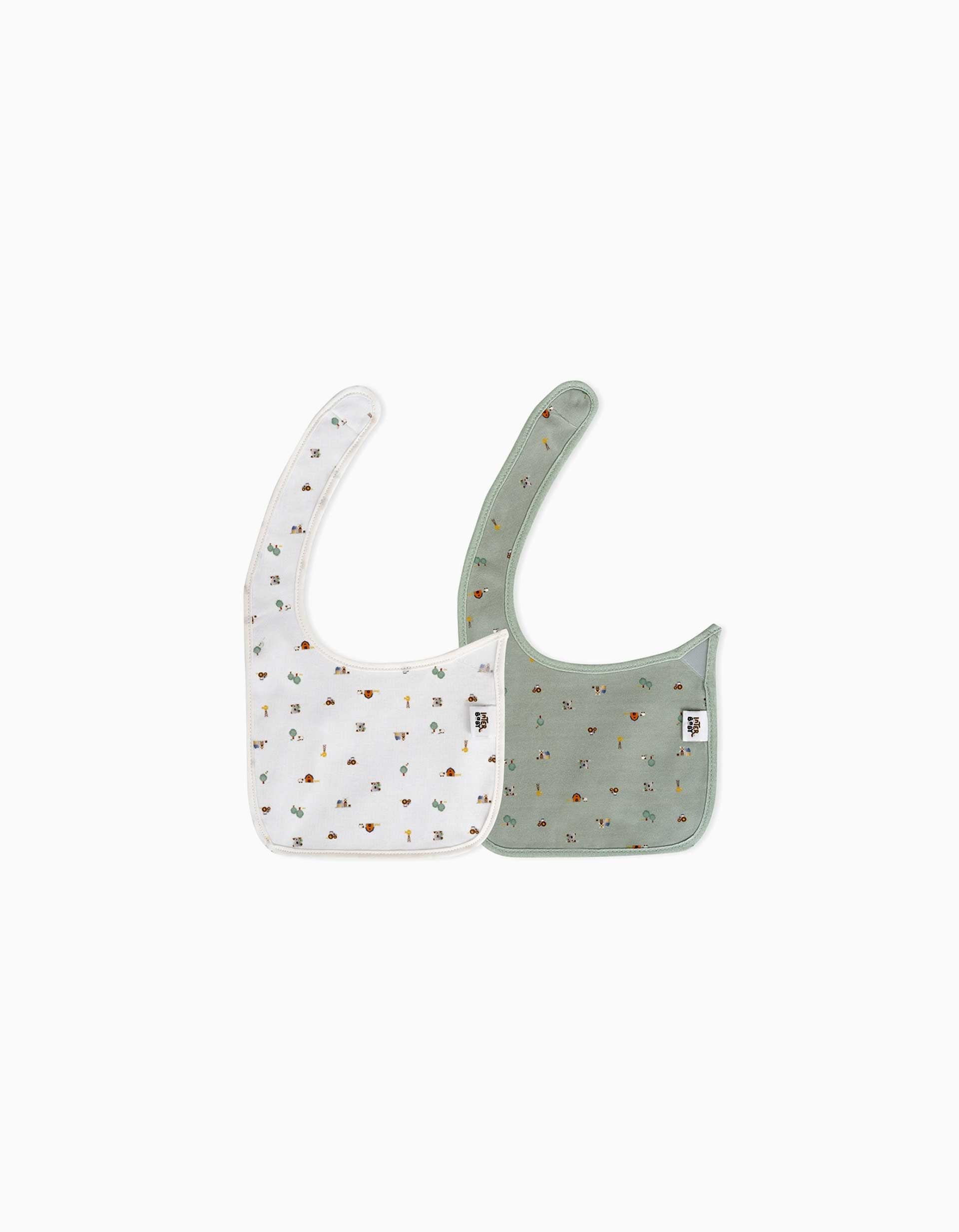 Pack de 2 Babetes Impermeáveis de Bambu Koala Interbaby 0M+