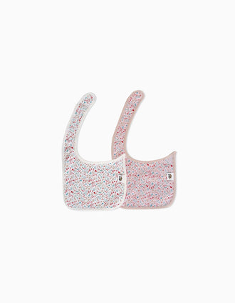 Pack de 2 Babetes Impermeáveis de Bambu Flores Interbaby 0M+