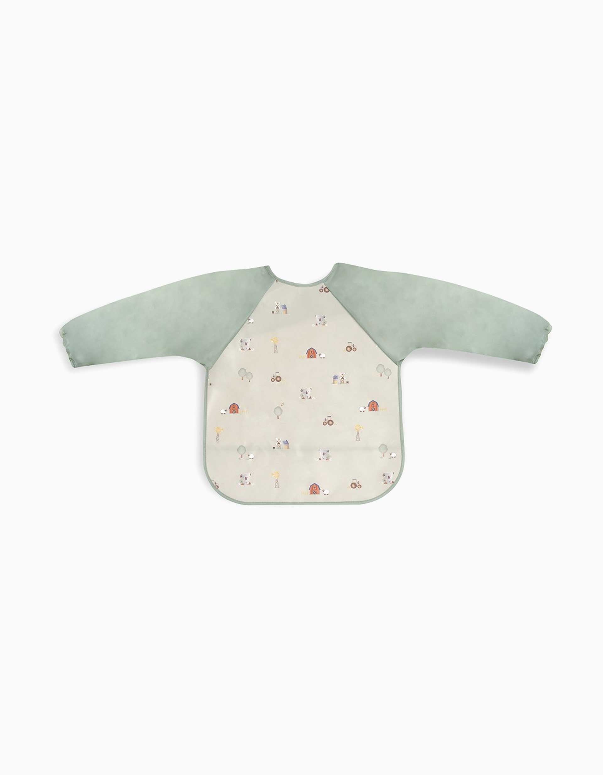 Babete Impermeável com Mangas Koala Interbaby, Verde