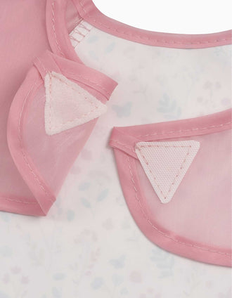 Babete Impermeável com Mangas Flores Interbaby, Rosa