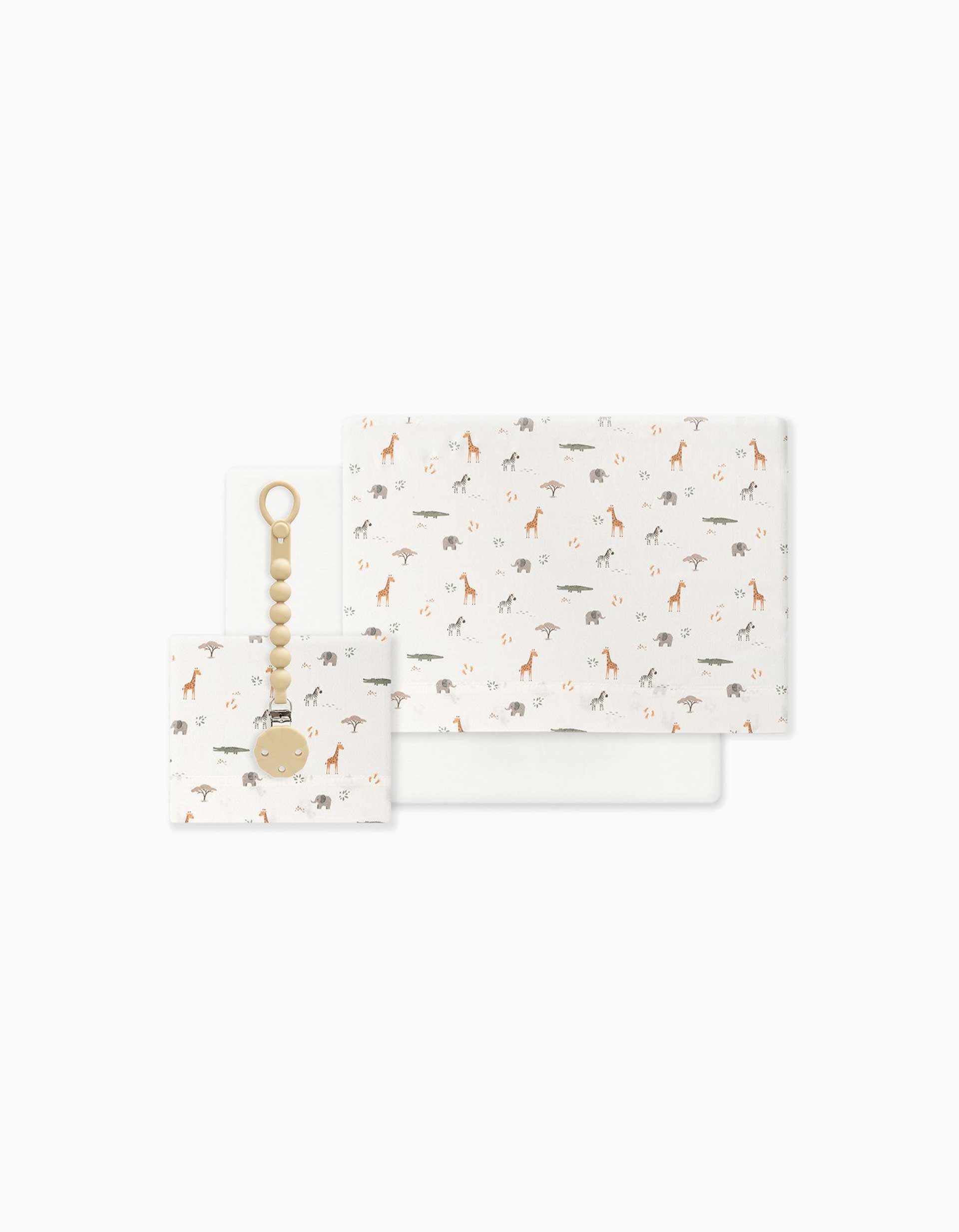 Conjunto de Lençóis de Algodão 3 Pcs Savanna Interbaby 60x120 cm