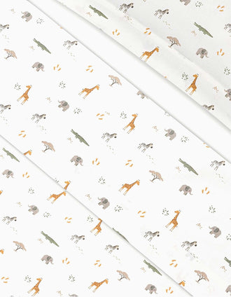 Conjunto de Lençóis de Algodão 3 Pcs Savanna Interbaby 40x80 cm