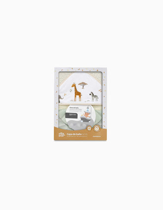 Toalla de Baño con Capucha Jirafa Savanna Interbaby 100x100 cm