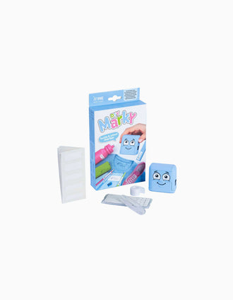 Conjunto de Sello para Ropa y Libros + Cinta + Etiquetas DIY Marky, Azul