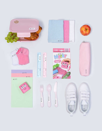 Conjunto de Sello para Ropa y Libros + Cinta + Etiquetas DIY Marky, Rosa