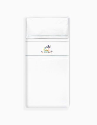 Conjunto de Lençóis de Algodão 3 Pcs Dinossauro Interbaby 70x140 cm