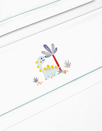 Conjunto de Lençóis de Algodão 3 Pcs Dinossauro Interbaby 70x140 cm