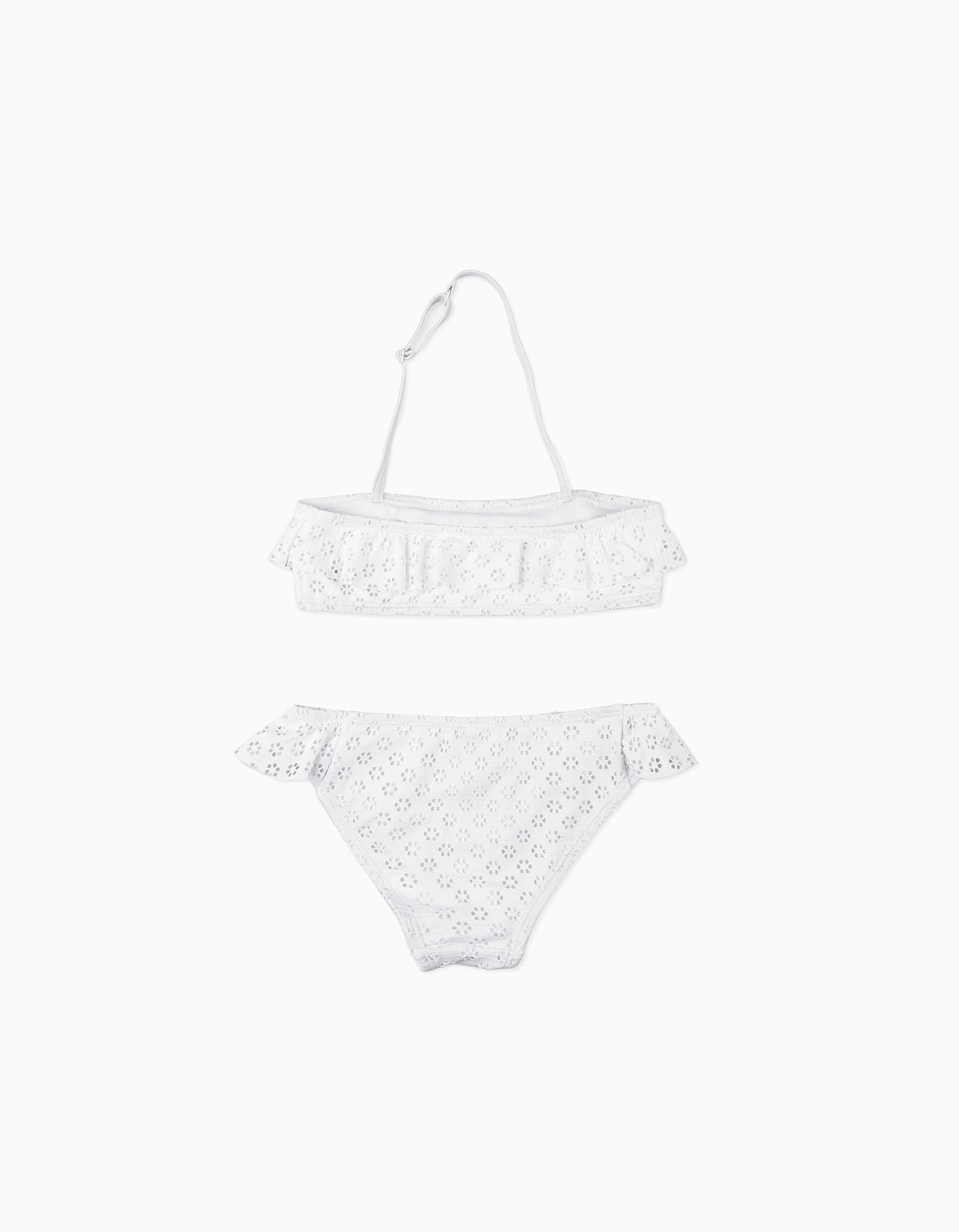 Biquíni para Menina 'Flores', Branco