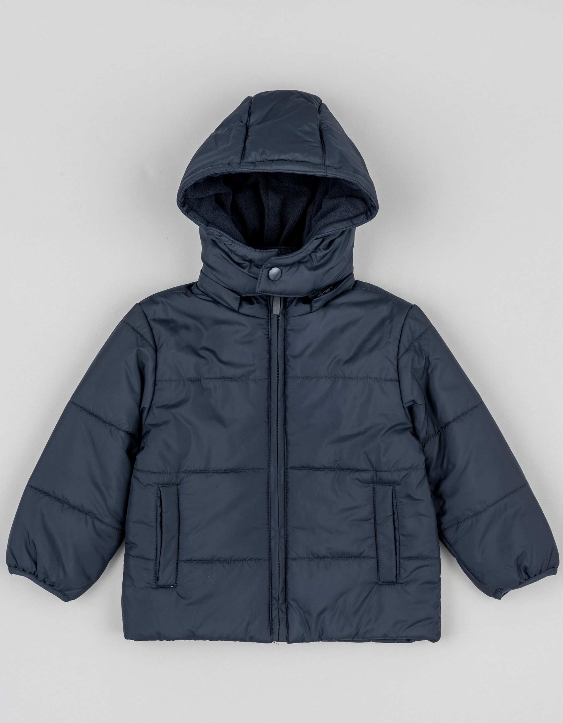Padded jacket with detachable hood for boys, dark blue