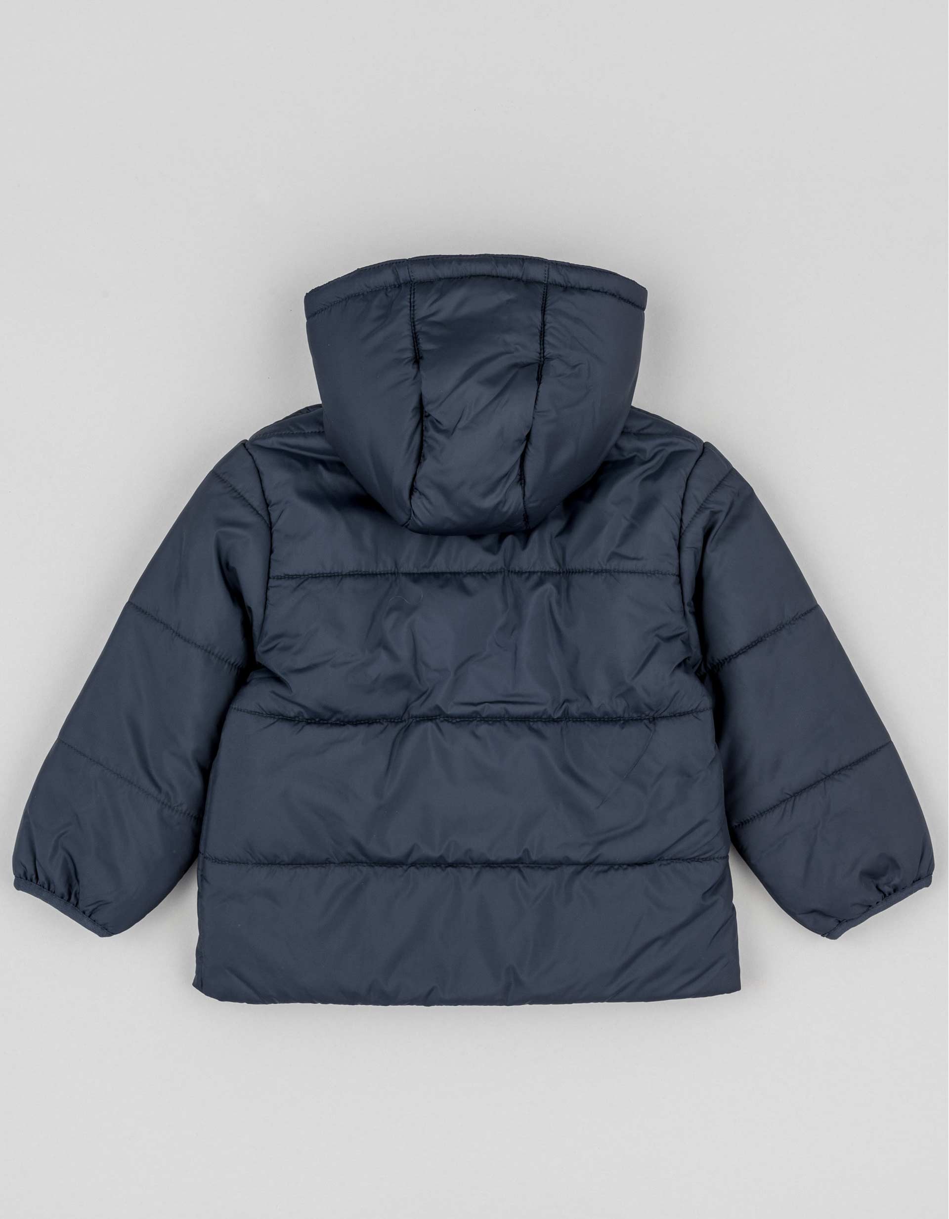 Padded jacket with detachable hood for boys, dark blue