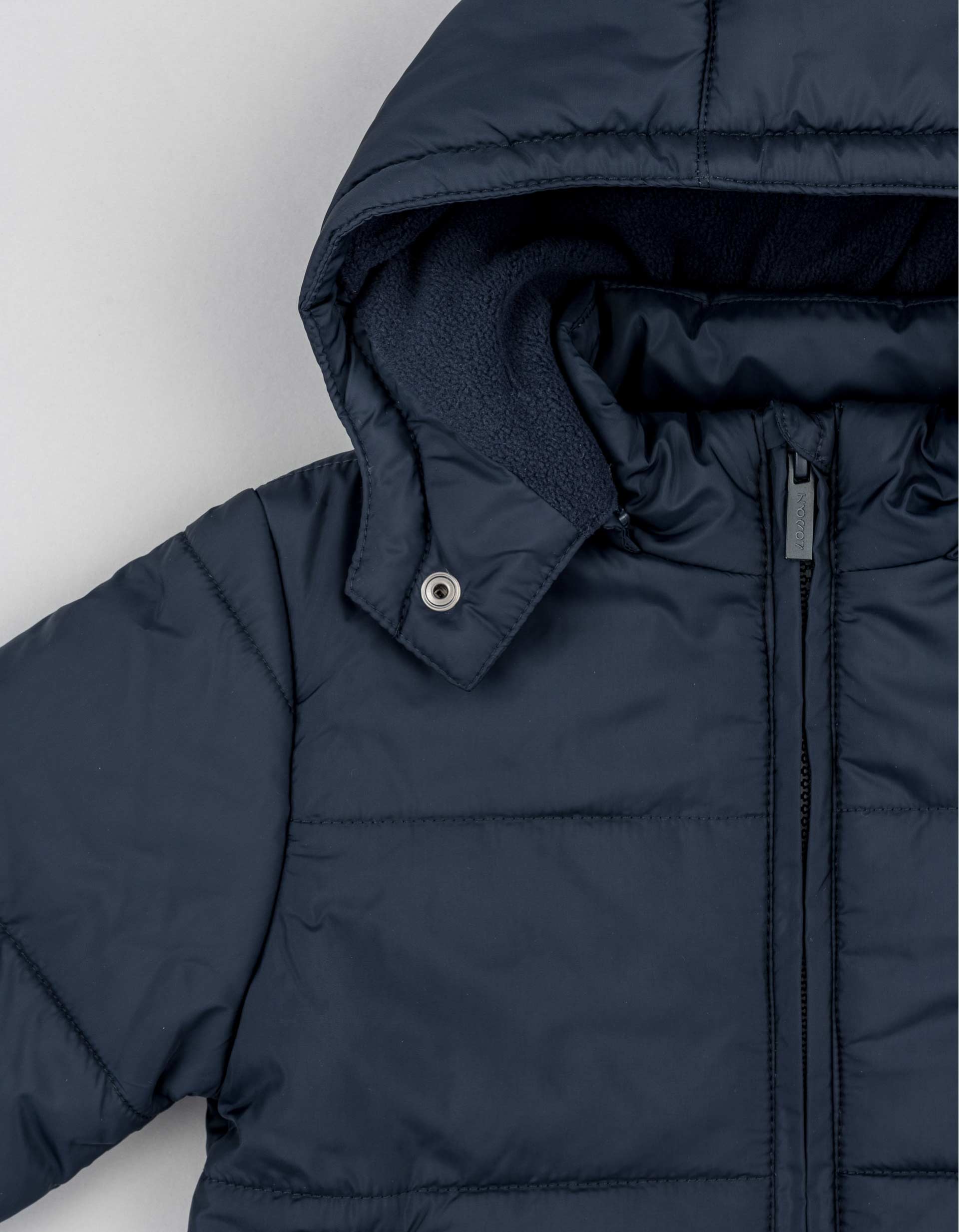 Padded jacket with detachable hood for boys, dark blue
