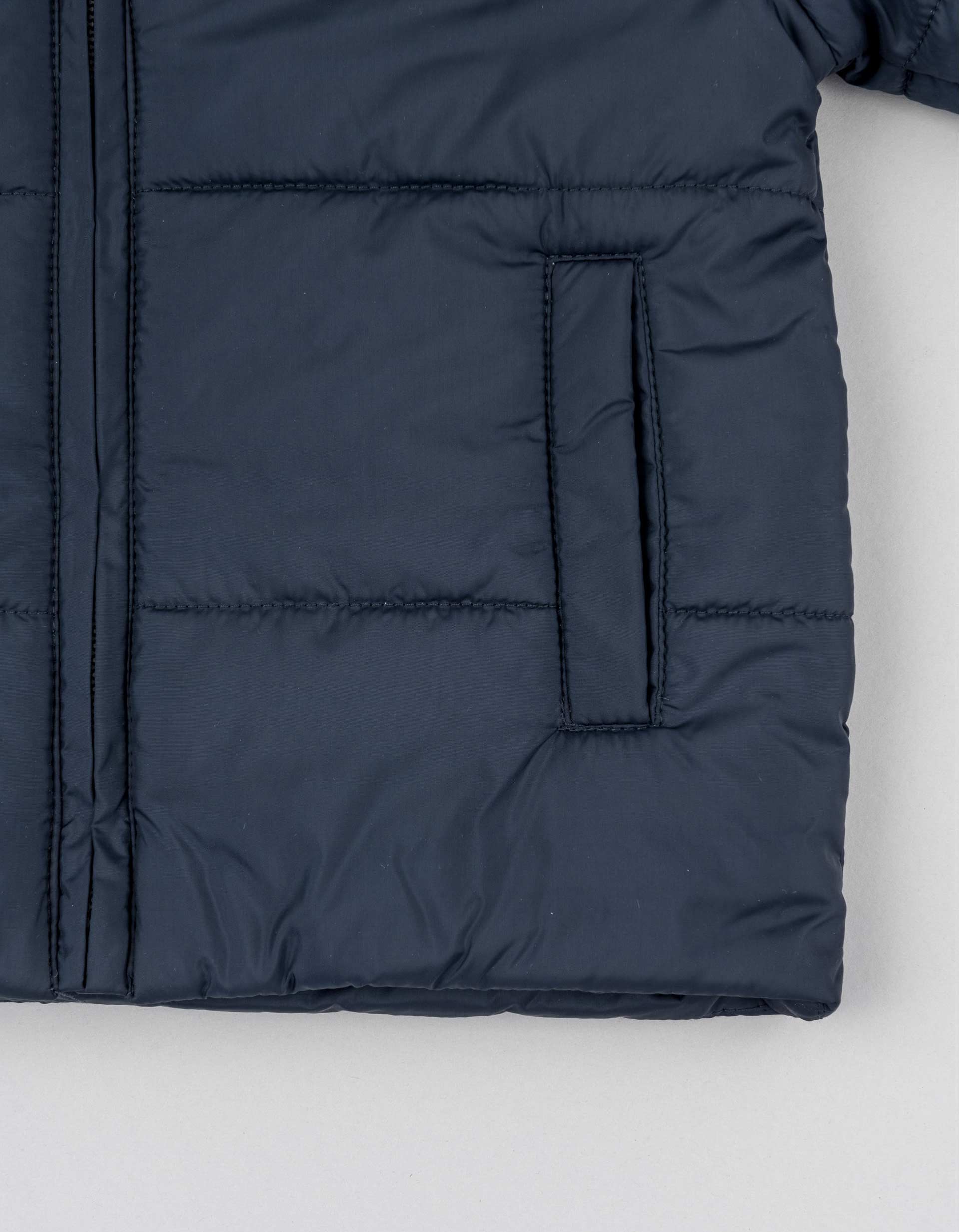 Padded jacket with detachable hood for boys, dark blue