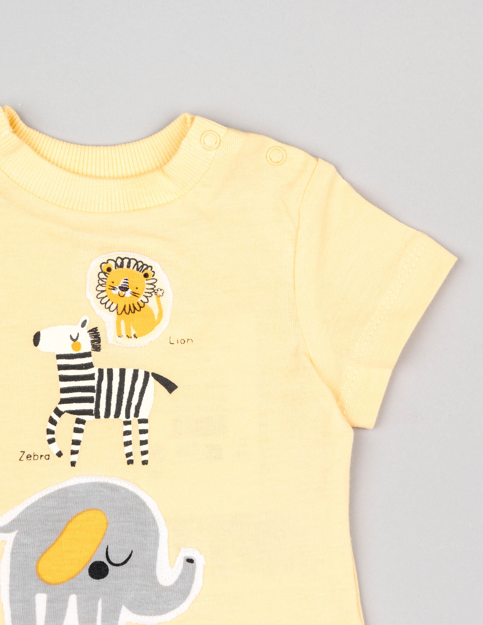 T-shirt + Calções para Recém-Nascido 'Selva', Branco/Amarelo