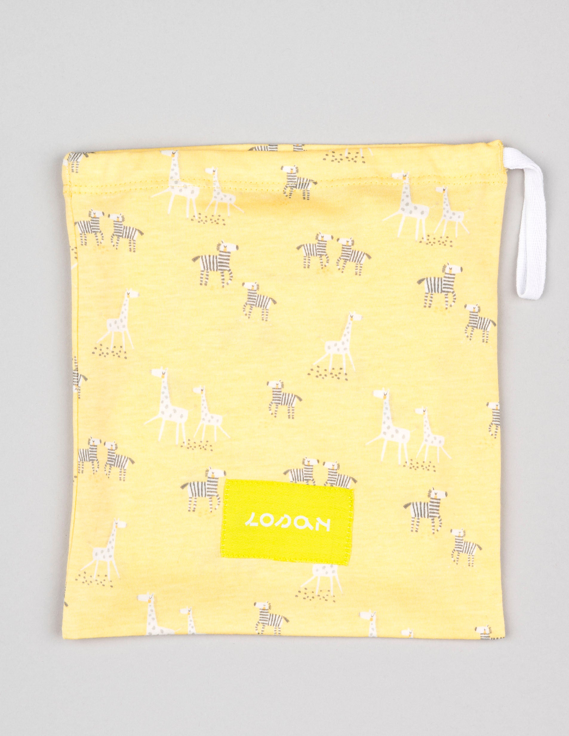 Macacão de Algodão para Recém-Nascido 'Girafas & Zebras', Amarelo